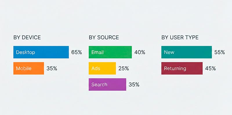 Segmented conversion rates