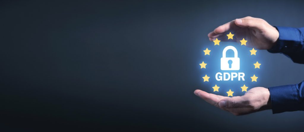 GDPR privacy lock with EU stars representing cookieless analytics compliance